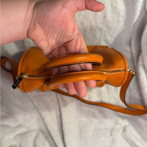 Michael Kors Orange Pebbled Leather Satchel with Adjustable Crossbody Strap EUC - Picture 12 of 16